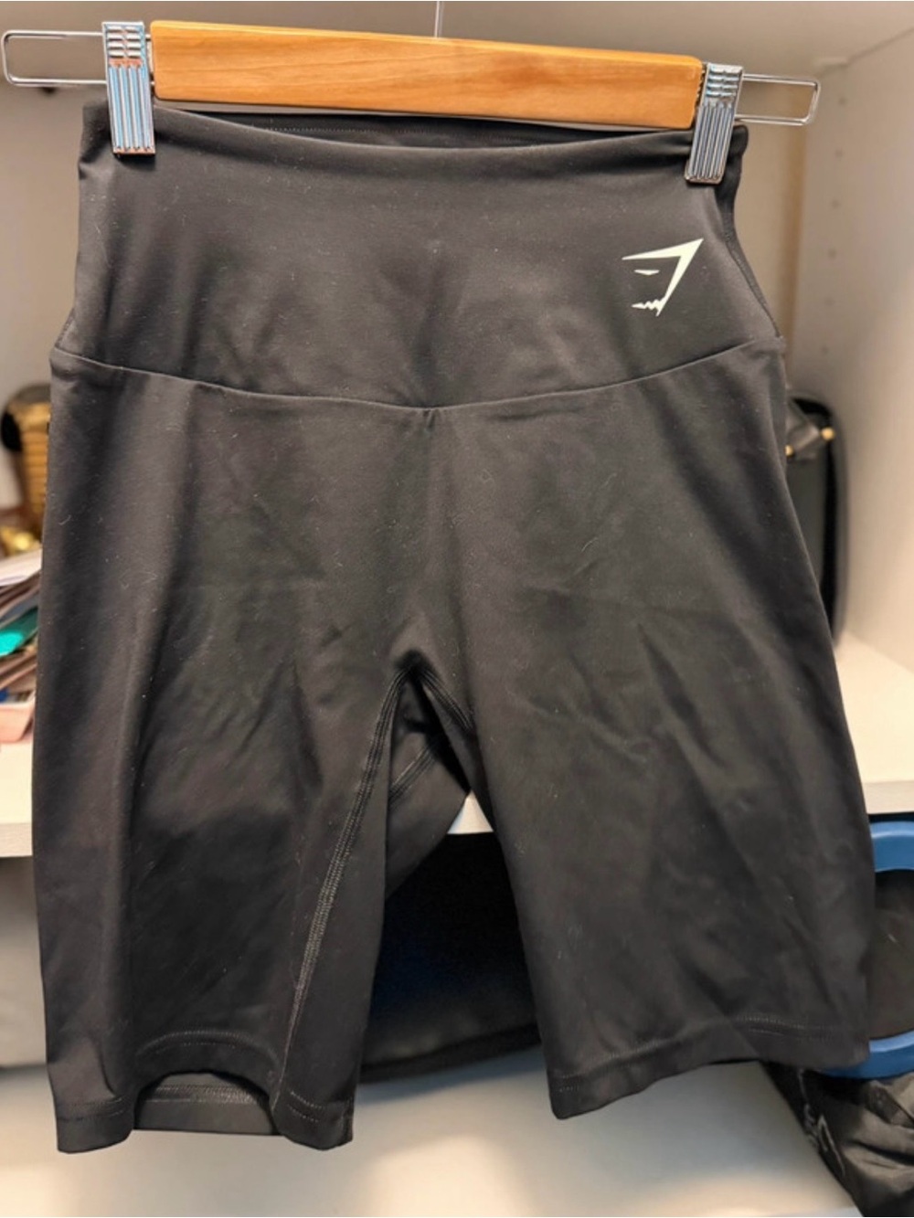 Gymshark Black High-Waist Bike Shorts with Logo